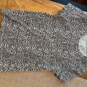 American Eagle Outfitters Leopard Print Short Sleeve Top